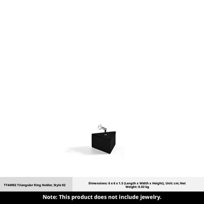 Black Suede Ring Display Stand with Multi-Level Steps for Boutique