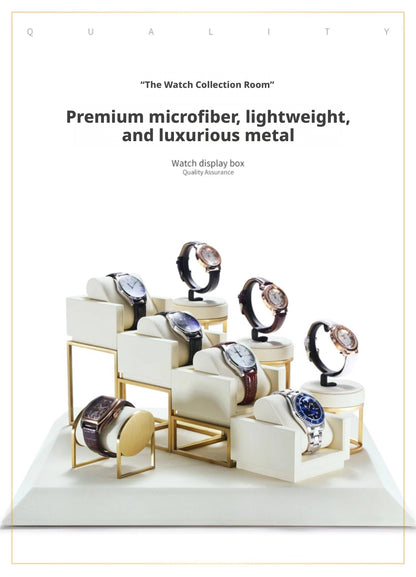 Stainless Steel Watch Display Case - Glass Top Showcase for Retail