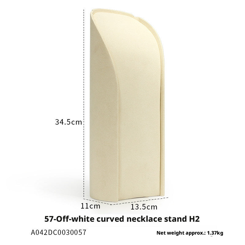 Beige Velvet Necklace Bust and Countertop Display Stands