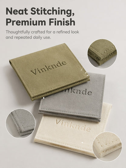 50PCS Soft Suede Drawstring Pouches with Custom Logo, Jewelry Storage Bags, Anti-Scratch Gift Packaging