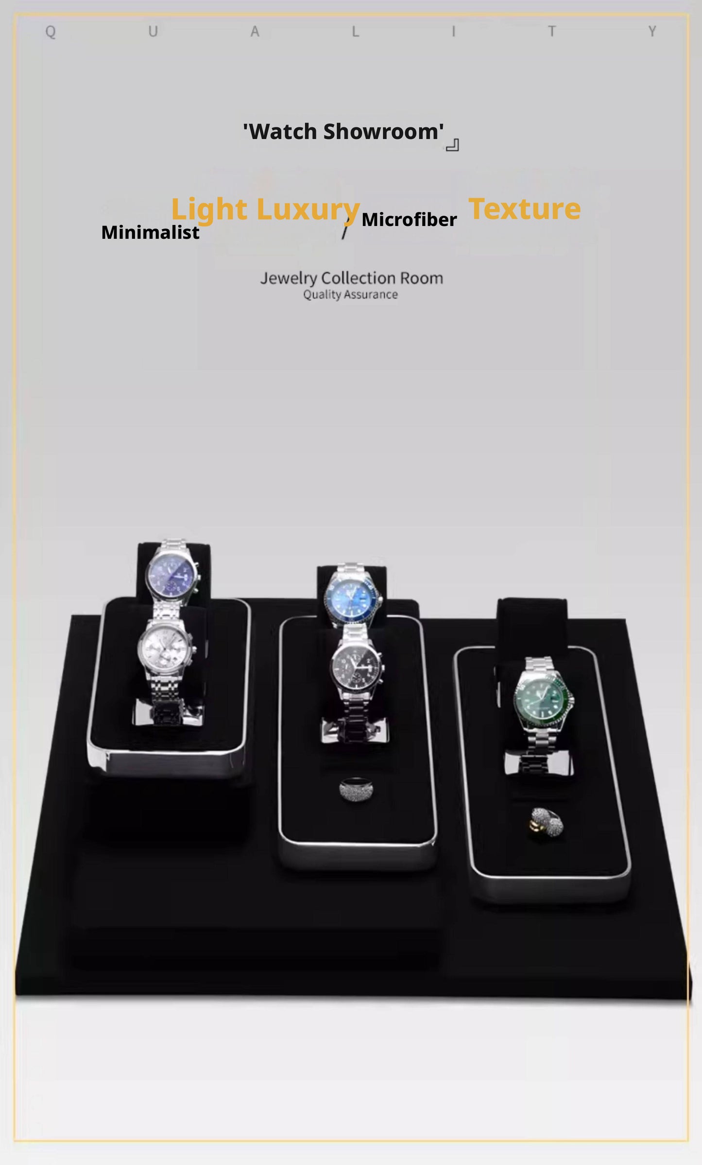 Metal Watch Display Box with Glass Lid - 6 Slot Steel Case