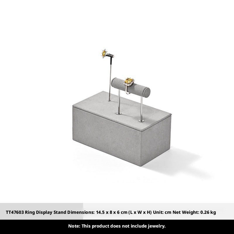 Gray Suede Jewelry Display Stand Set with Metal Arms for Vendors