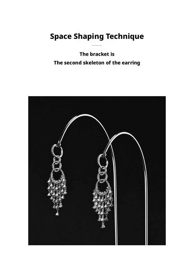 Black Metal Earring Display Stand with Curved Arms for Vendors