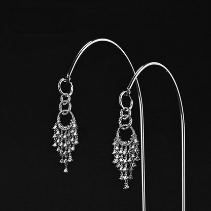 Black Metal Earring Display Stand with Curved Arms for Vendors