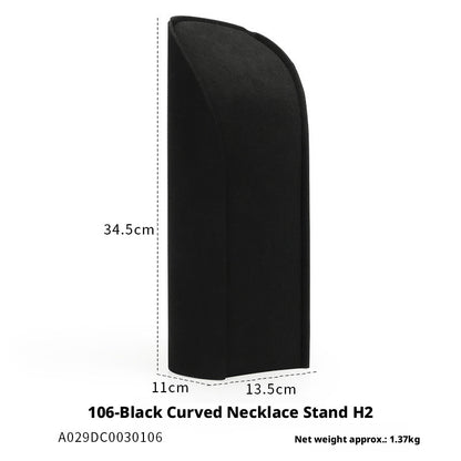 Luxury Black Suede Necklace Bust and Display Stand Set