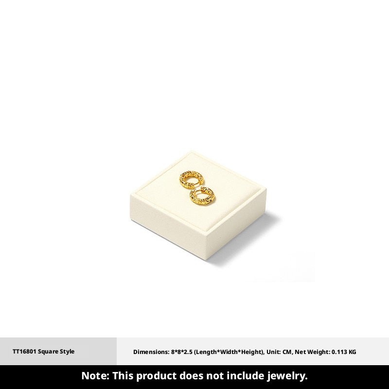 Suede Jewelry Display Stand Set, Tiered Modular Showcase Tray, White Microfiber Props