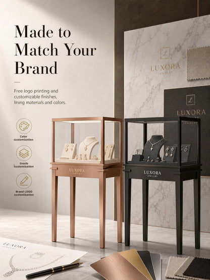 Minimalist Countertop Jewelry Display - Stainless Steel Showcase Stand for Boutiques Jewelry cabinet