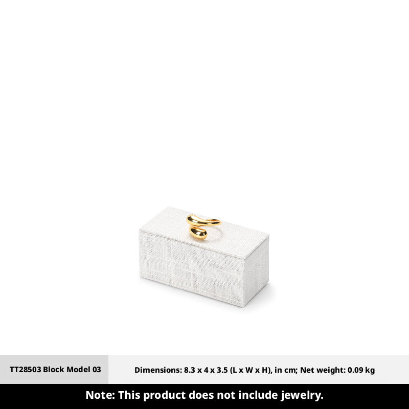 White Linen Jewelry Display Set with Multi-Level Risers for Vendors