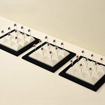 Beige Suede Jewelry Display Set with Pyramid Risers for Vendors