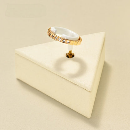 Beige Suede Ring Display Stand with Multi-Level Steps for Vendors