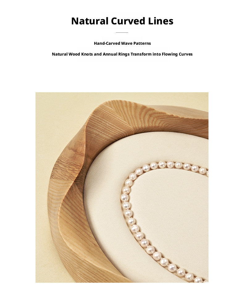 Wooden Jewelry Tray with Suede Lining for Necklace and Ring Display