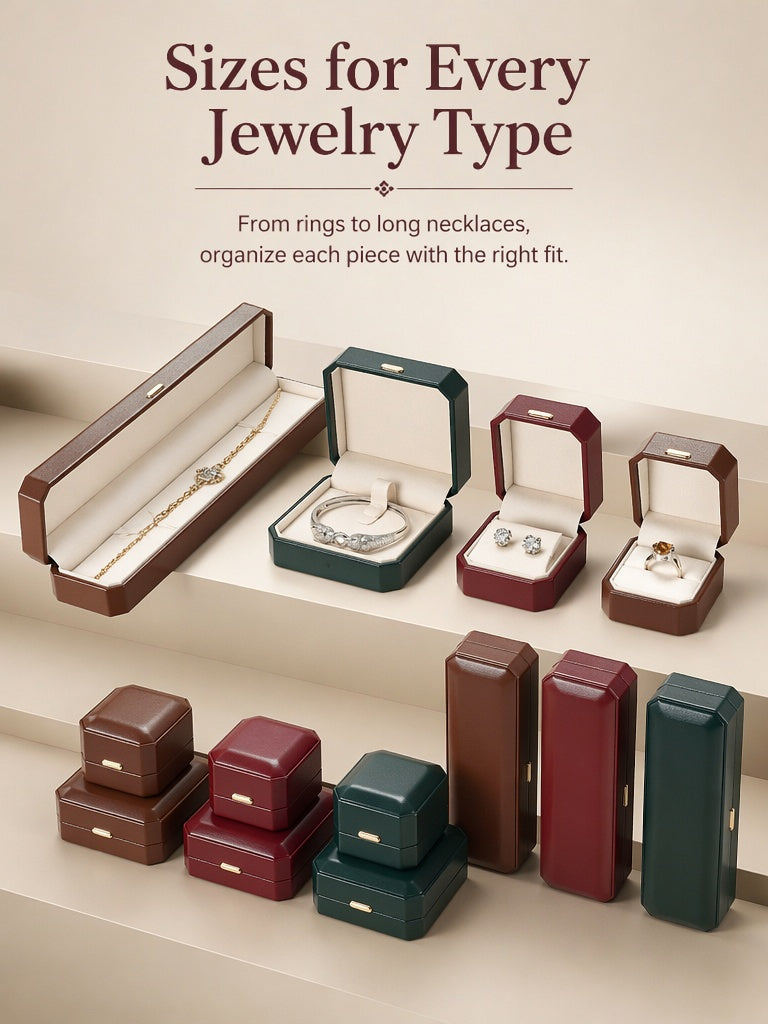 10PCS Jewelry Box for Gifts, Leather Storage Case for Rings Earrings Necklaces pendant bangle