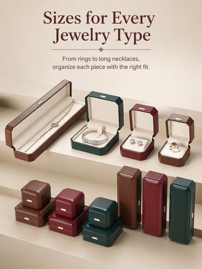 10PCS Jewelry Box for Gifts, Leather Storage Case for Rings Earrings Necklaces pendant bangle