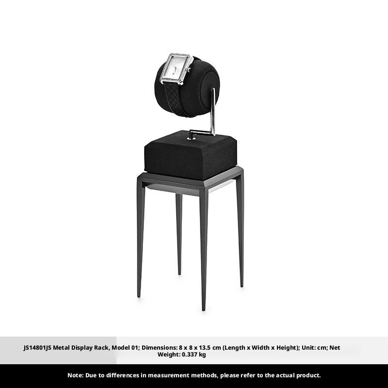 Black Metal Jewelry Display Stand Set with Watch and Necklace Holders