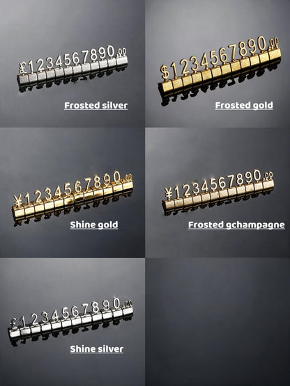 Modular Metal Price Display Numbers, Jewelry Shop Signs (USD, GBP,EURO)