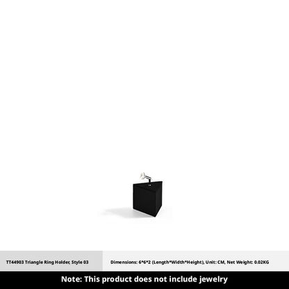 Black Suede Ring Display Stand with Multi-Level Steps for Boutique