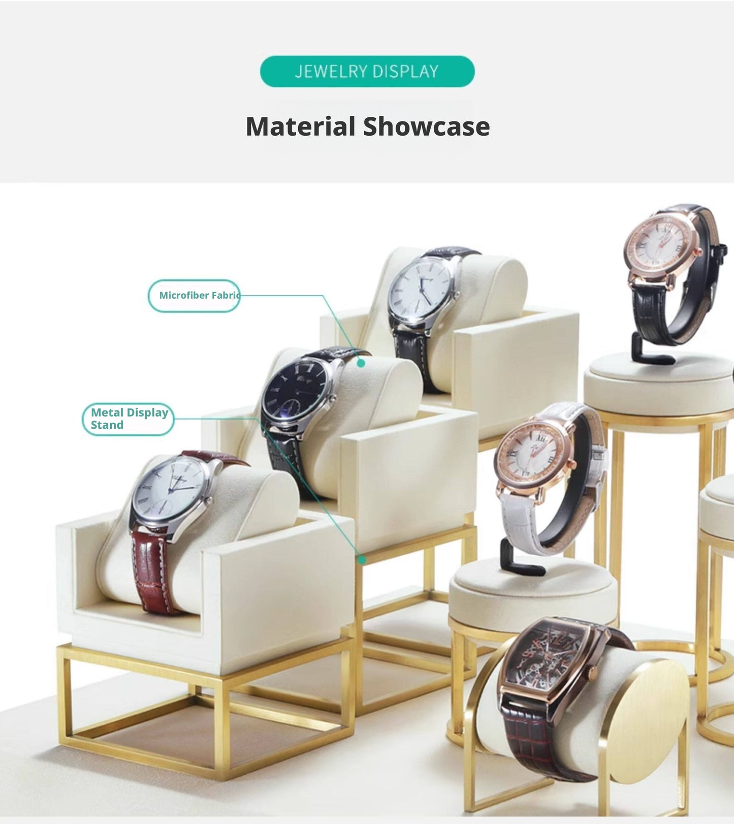Stainless Steel Watch Display Case - Glass Top Showcase for Retail