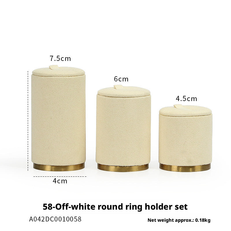 Beige Velvet Necklace Bust and Countertop Display Stands
