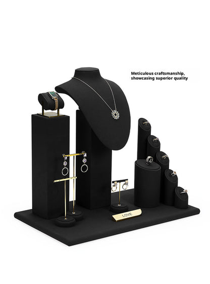 Finger Ring Display Tray - Black Metal Holder for Counter