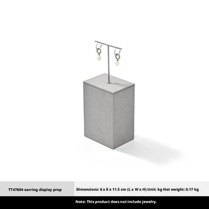 Gray Suede Jewelry Display Stand Set with Metal Arms for Vendors
