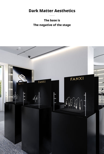 Black Metal Earring Display Stand with Curved Arms for Vendors