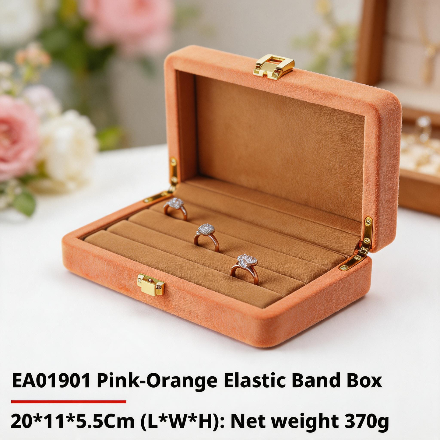 Jewelry Organizer Case, Velvet Gift Box for Rings Necklaces, Present for Her