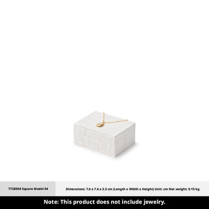 White Linen Jewelry Display Set with Multi-Level Risers for Vendors