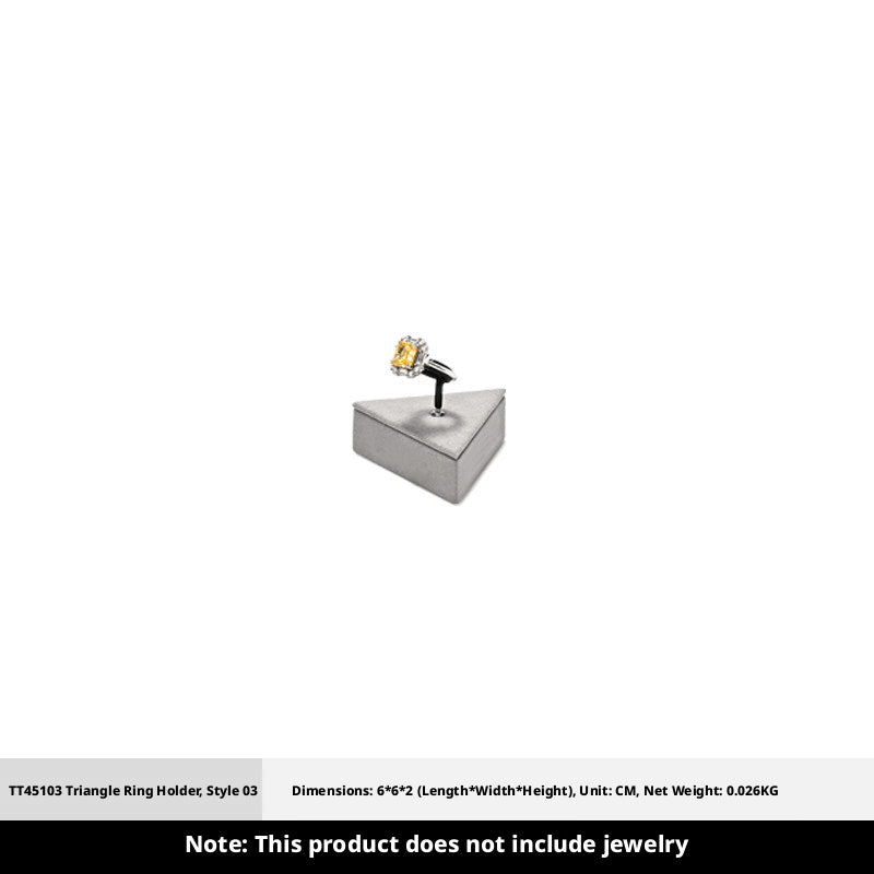 Gray Suede Ring Display Stand with Multi-Level Steps for Vendors