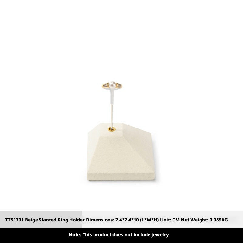 Beige Suede Jewelry Display Set with Pyramid Risers for Vendors