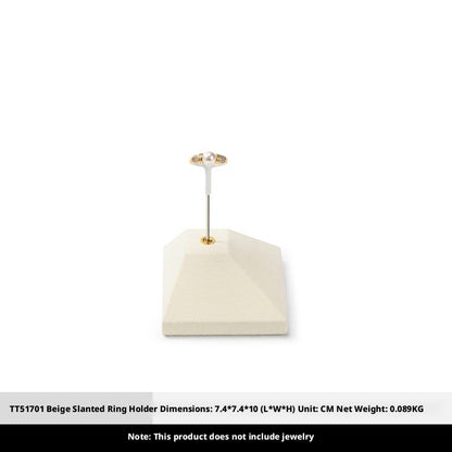 Beige Suede Jewelry Display Set with Pyramid Risers for Vendors