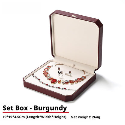 PU Leather Ring Box | Golden Velvet Interior for Engagement