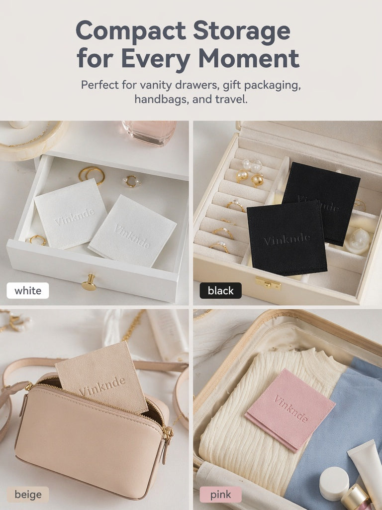 50PCS Soft Suede Drawstring Pouches with Custom Logo, Jewelry Storage Bags, Anti-Scratch Gift Packaging