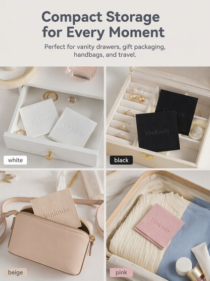 50PCS Soft Suede Drawstring Pouches with Custom Logo, Jewelry Storage Bags, Anti-Scratch Gift Packaging