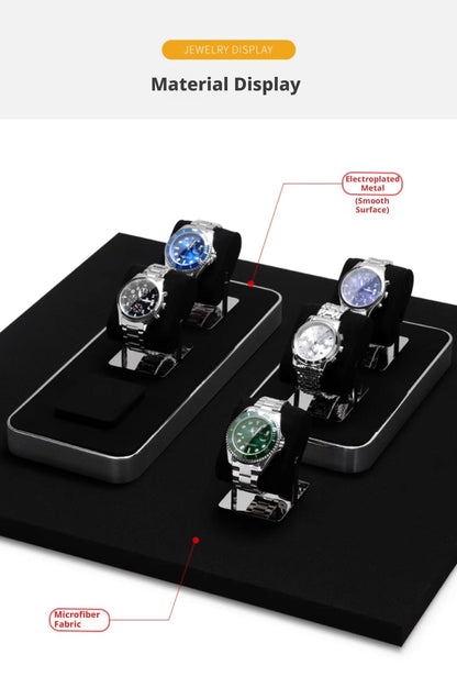 Metal Watch Display Box with Glass Lid - 6 Slot Steel Case