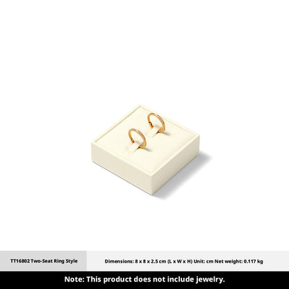 Suede Jewelry Display Stand Set, Tiered Modular Showcase Tray, White Microfiber Props