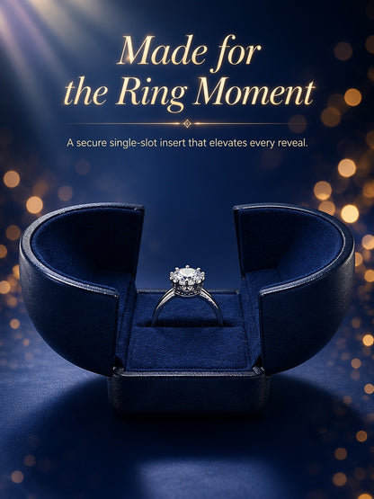 5pcs Navy Velvet Engagement Ring Box, Double Slot Proposal Case, Unique Double-Wing Jewelry Holder
