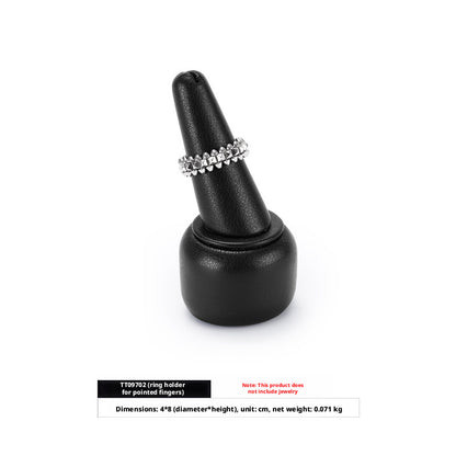 Black Leather Jewelry Display Set with Metal Trays for Rings and Earrings