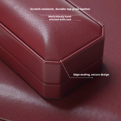 PU Leather Ring Box | Golden Velvet Interior for Engagement