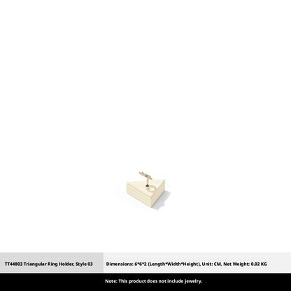 Beige Suede Ring Display Stand with Multi-Level Steps for Vendors