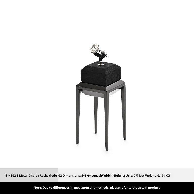 Black Metal Jewelry Display Stand Set with Watch and Necklace Holders