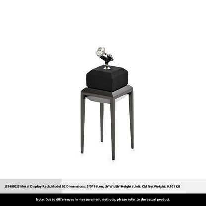 Black Metal Jewelry Display Stand Set with Watch and Necklace Holders