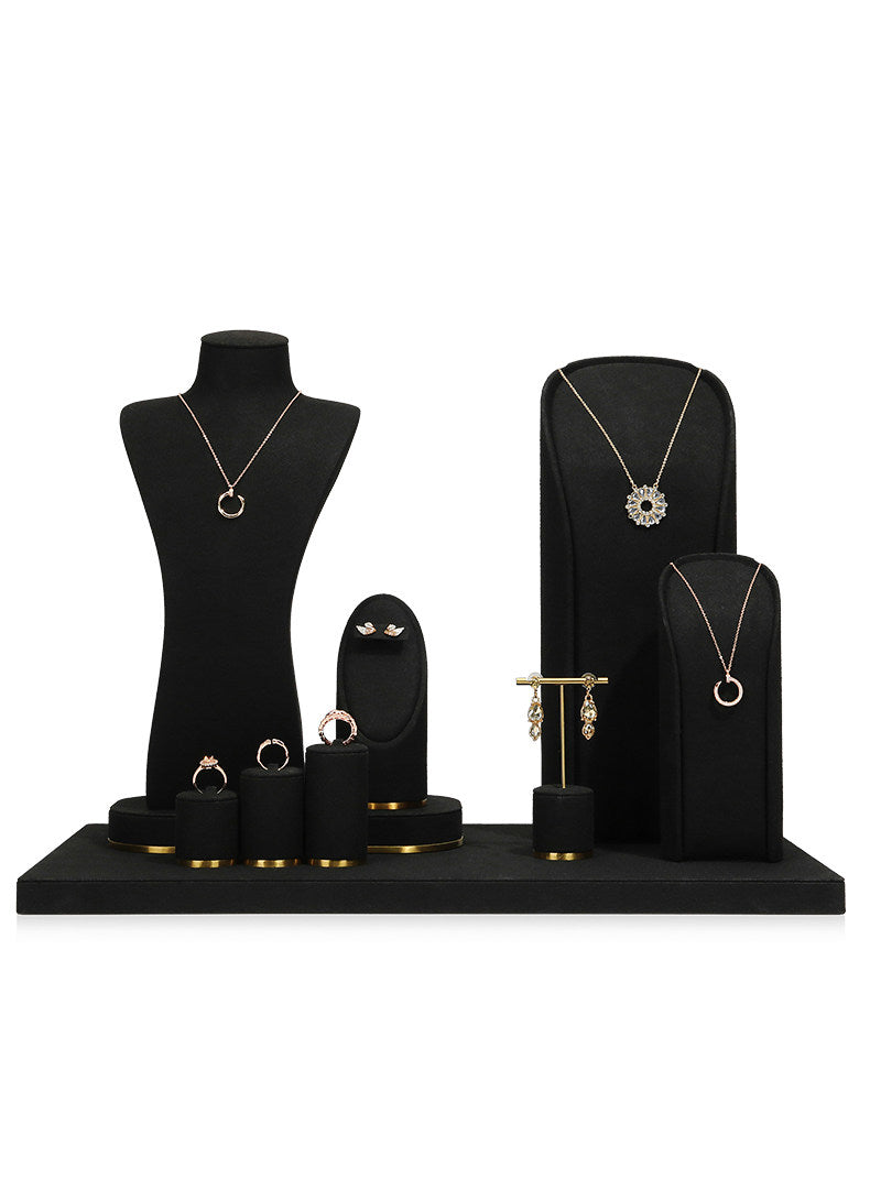 Metal Jewelry Display Stand - 2 Tier Iron Riser for Showcase