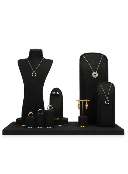 Metal Jewelry Display Stand - 2 Tier Iron Riser for Showcase