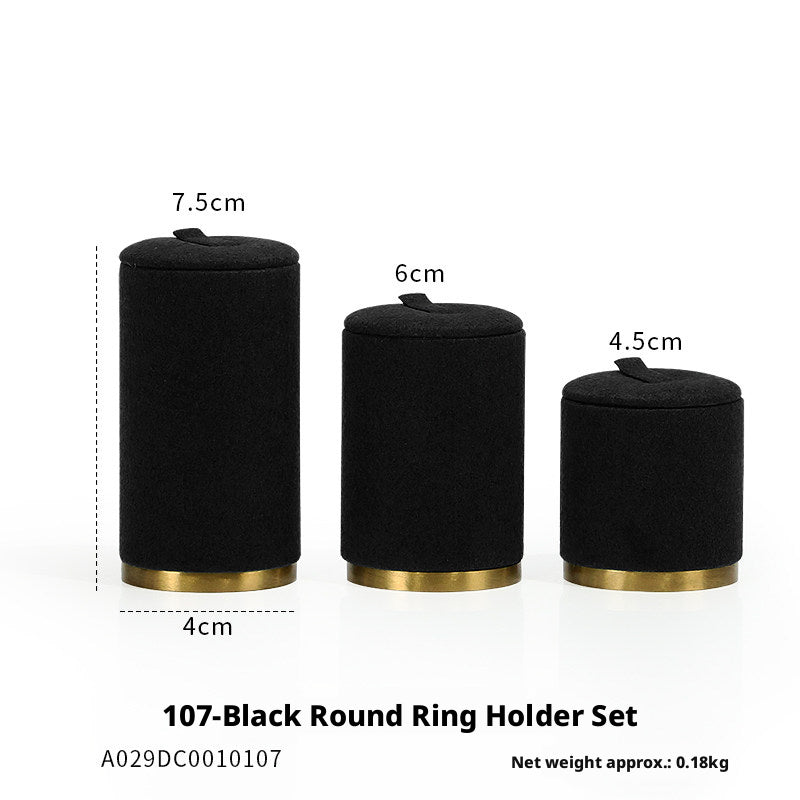 Luxury Black Suede Necklace Bust and Display Stand Set