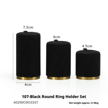 Luxury Black Suede Necklace Bust and Display Stand Set