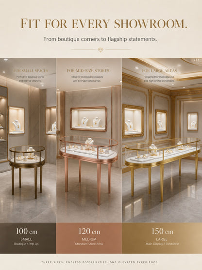 Heavy Duty Stainless Steel Jewelry Showcase - Rustproof Counter Display Stand for Shops Jewelry cabinet