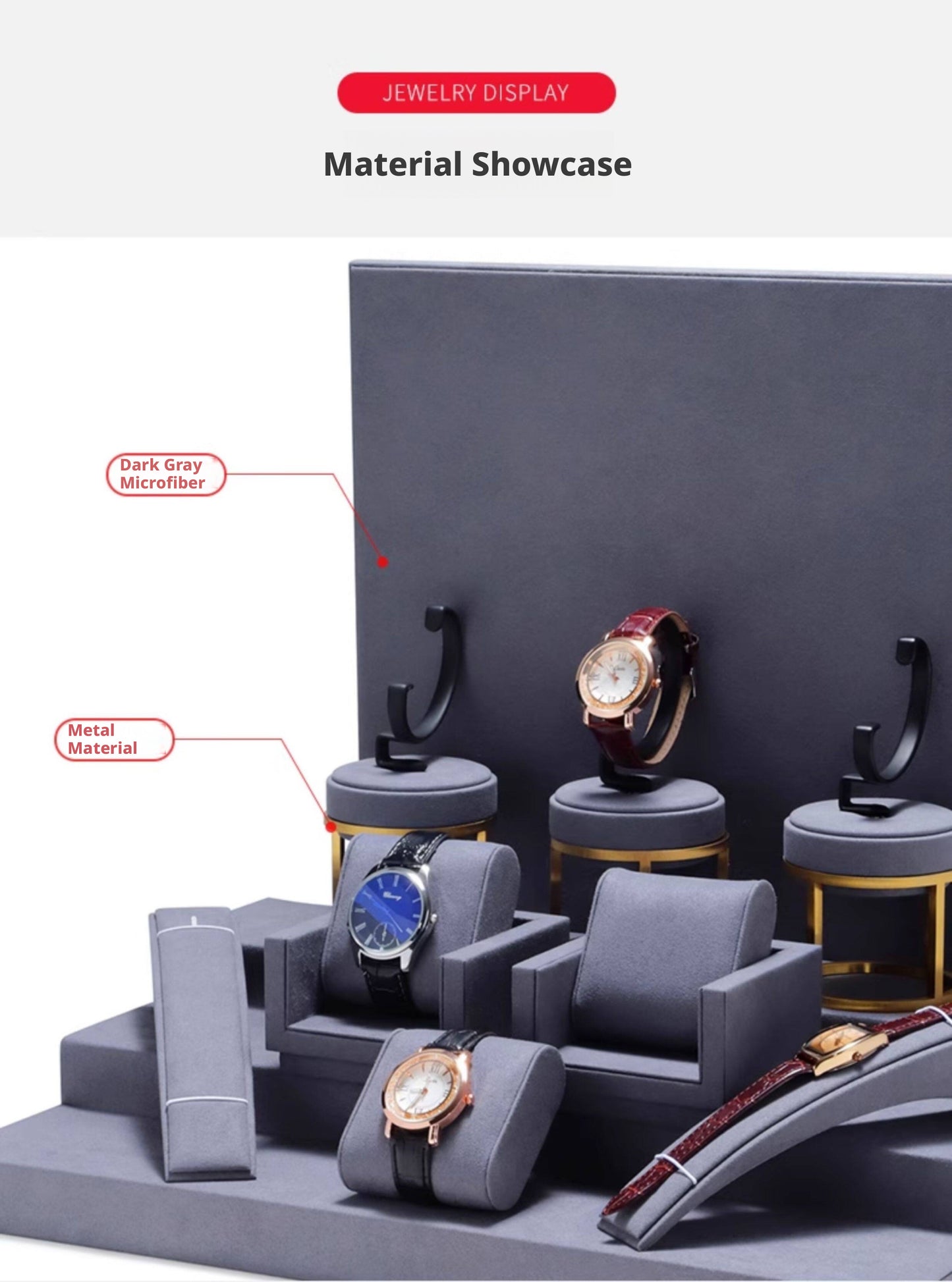 Metal Watch Display Box - 12 Slot Stainless Steel Showcase for Men