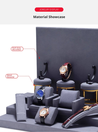 Metal Watch Display Box - 12 Slot Stainless Steel Showcase for Men