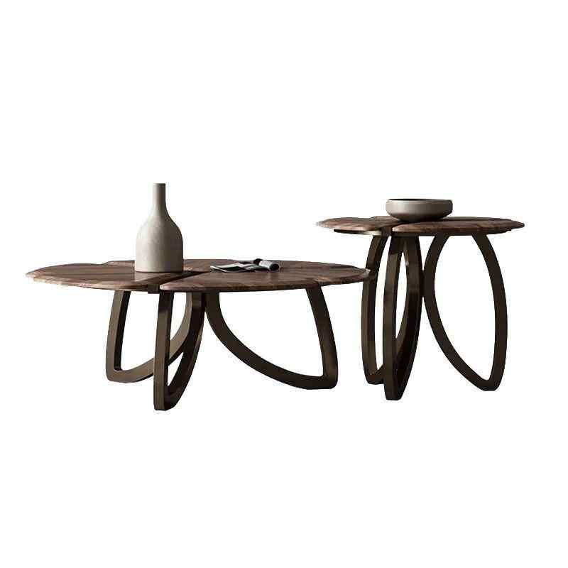 Middle ancient style high-end walnut round coffee table