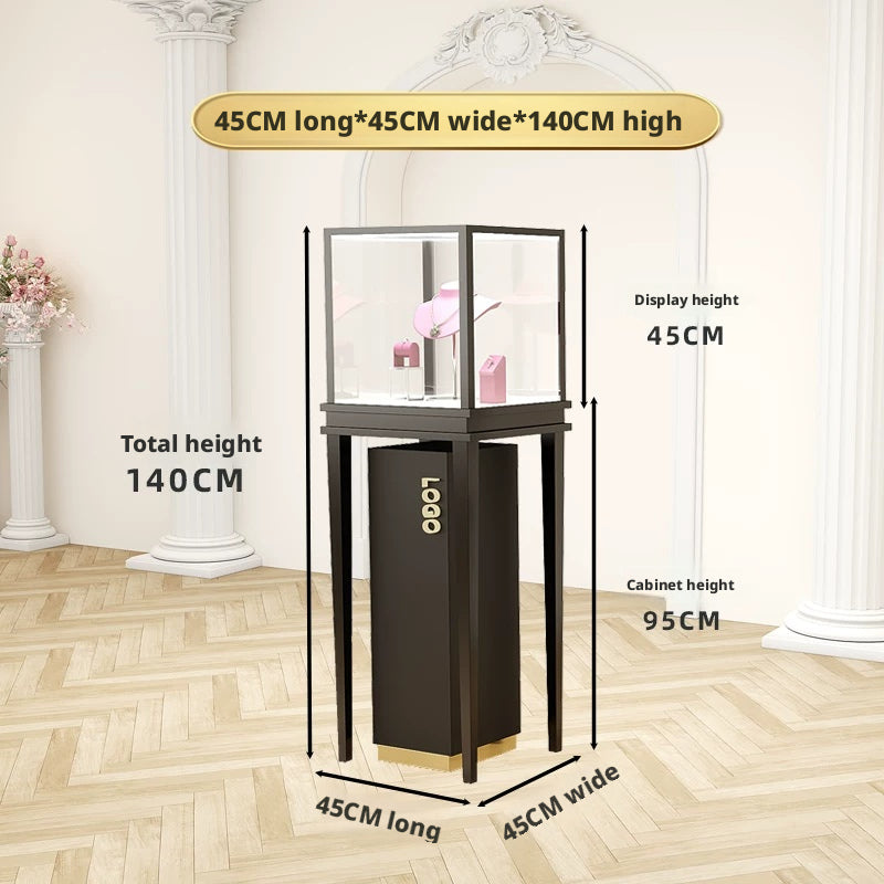 Glass Countertop Display Case for Jewelry Store Wooden Showcase